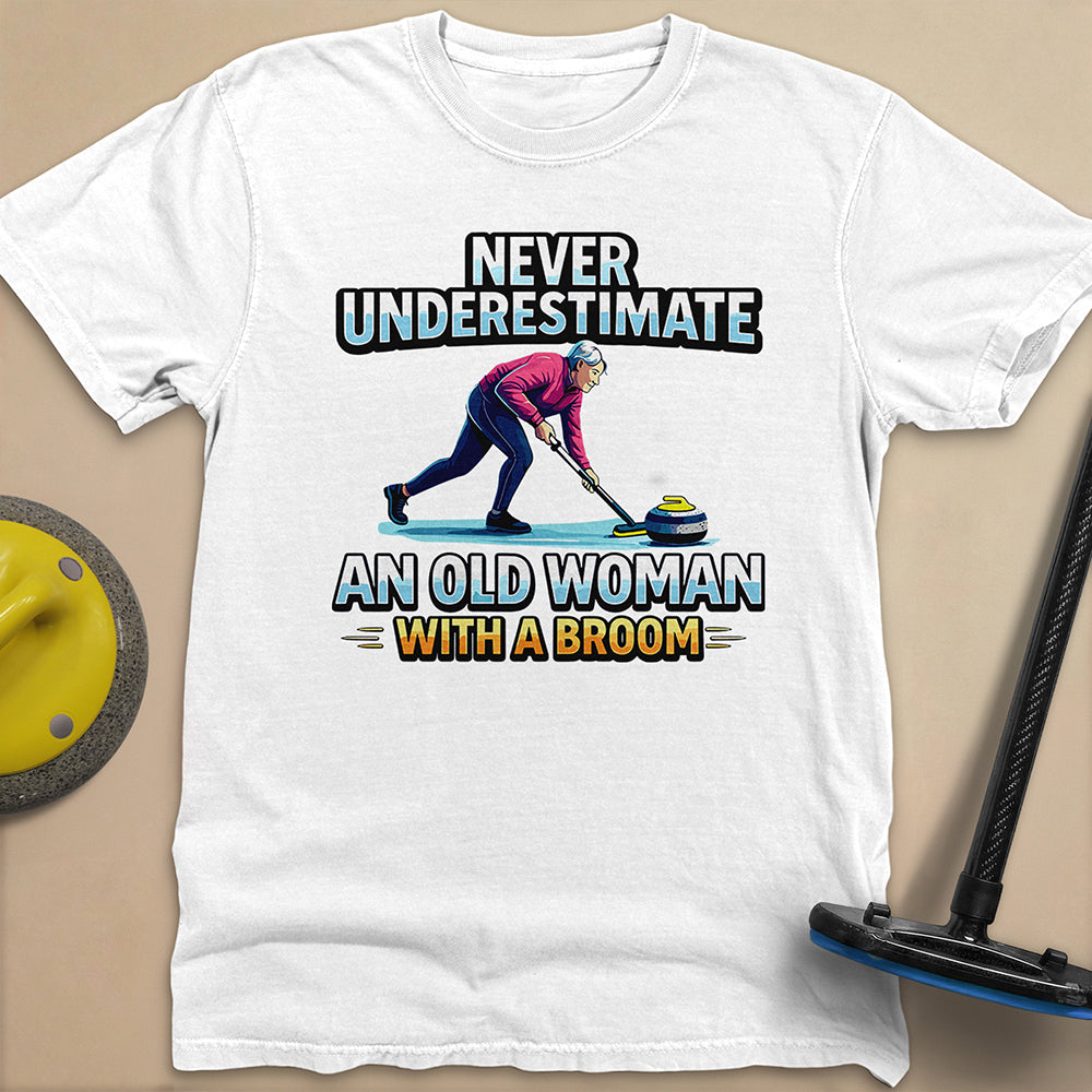 Don't Underestimate and Old Woman - Unisex Garment-Dyed Heavyweight T-Shirt