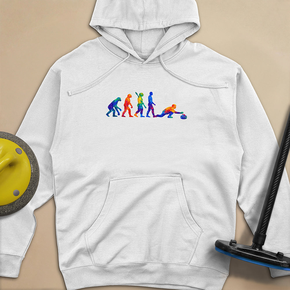 Evolution of Curling Unisex Midweight Hoodie