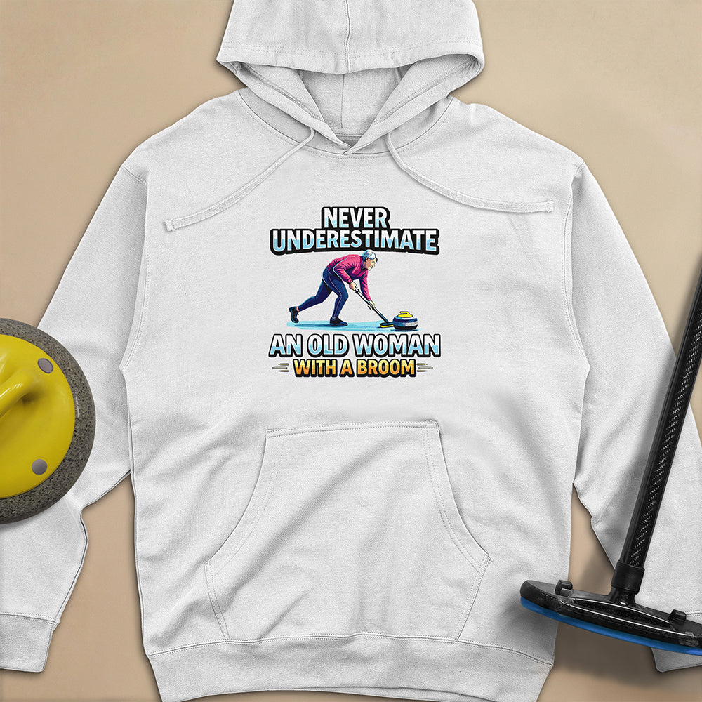 Don't Underestimate and Old Woman - Unisex Midweight Hoodie