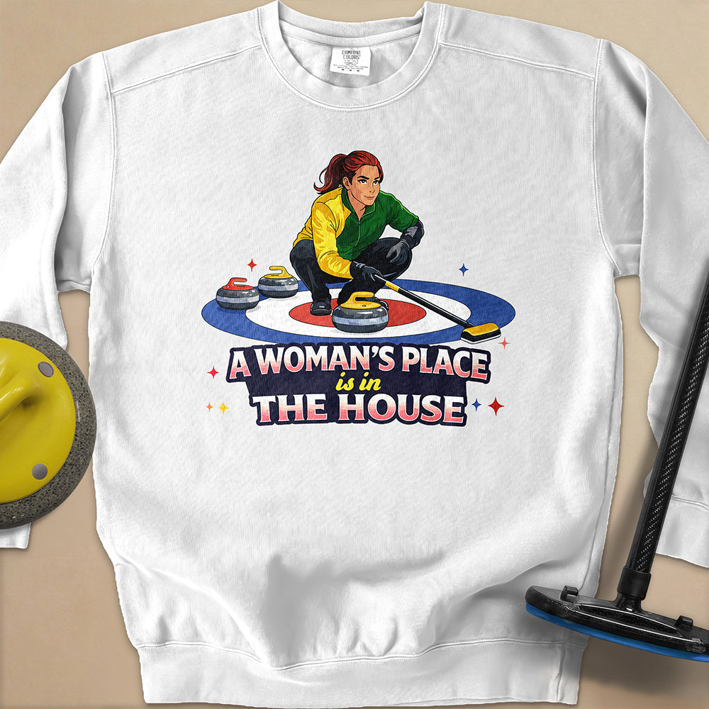 A Woman's Place is in the House Unisex Garment-Dyed Sweatshirt