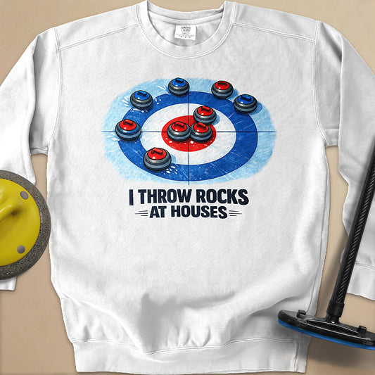 I Throw Rocks at Houses Unisex Garment-Dyed Sweatshirt