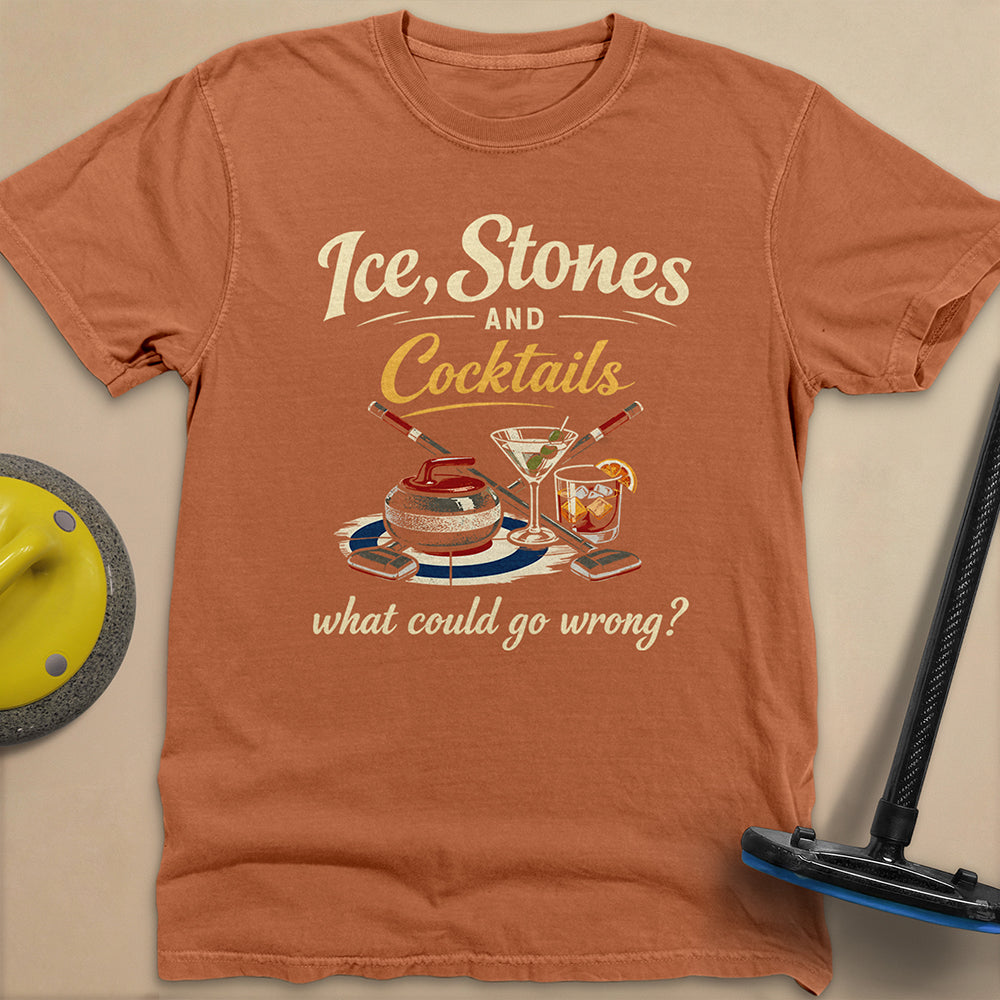 Ice, Stones and Cocktails Unisex Garment-Dyed Heavyweight T-Shirt